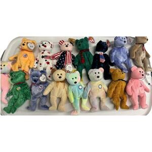 TY MIX Beanie Babies Bears VTG Set Of 15 Grand Sales!!!
